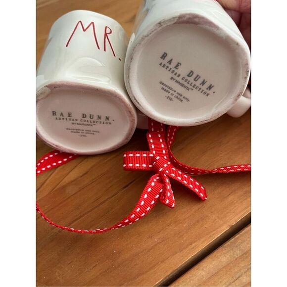 Brand New Rae Dunn Mr. & Mrs. Matching Coffee Mugs Ceramic Wedding Gift Bridal - Picture 4 of 5
